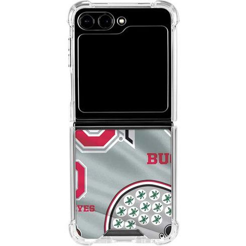 Ohio State University Pattern Galaxy Z Flip6 Clear Case